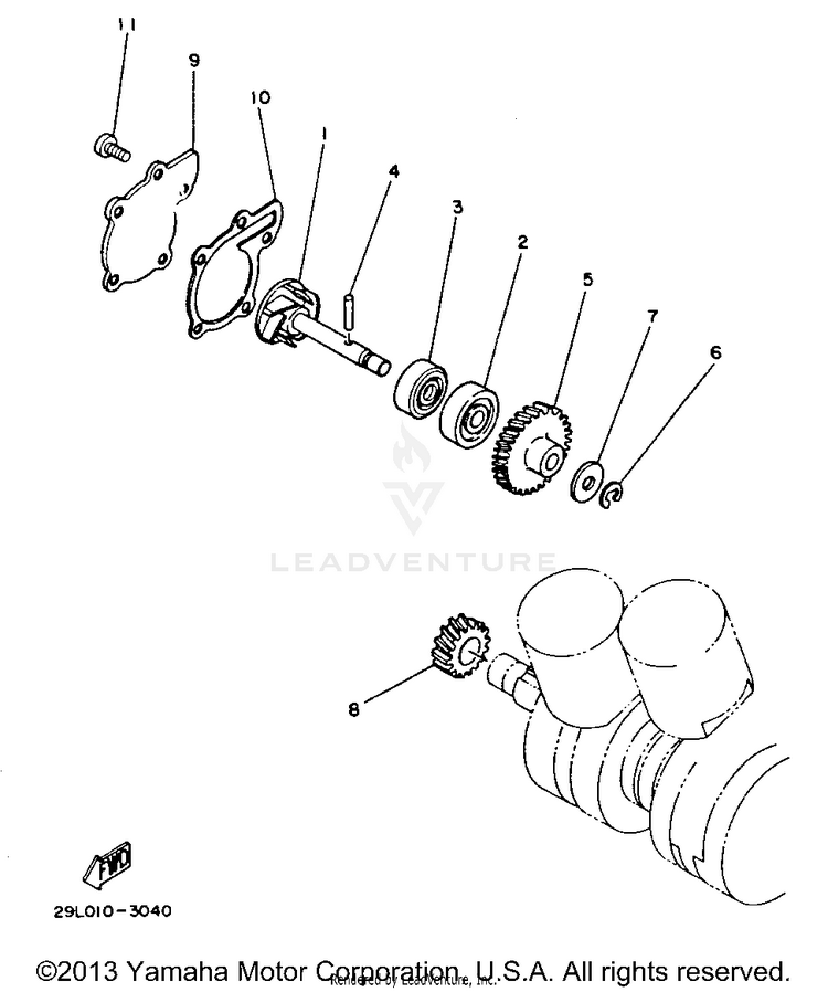 Water Pump BANSHEE - YFZ350G_MN - 1995 Schematic