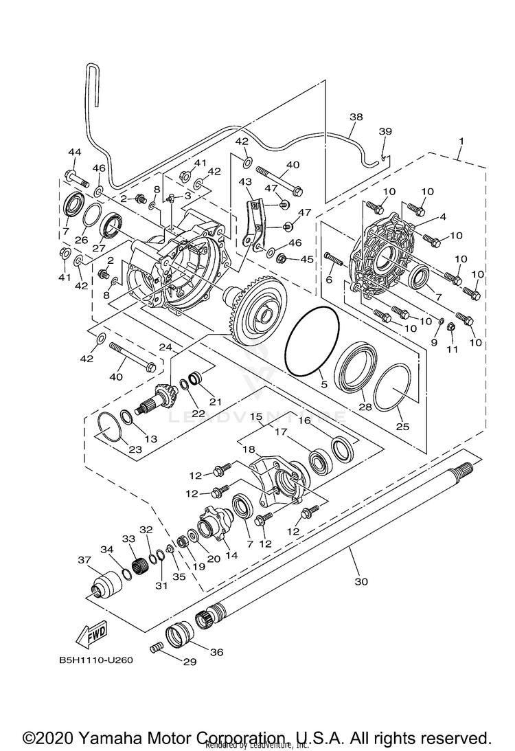 Drive Shaft YXZ1000R SS SE CAL - YXZ10YCCMW - 2021 Schematic