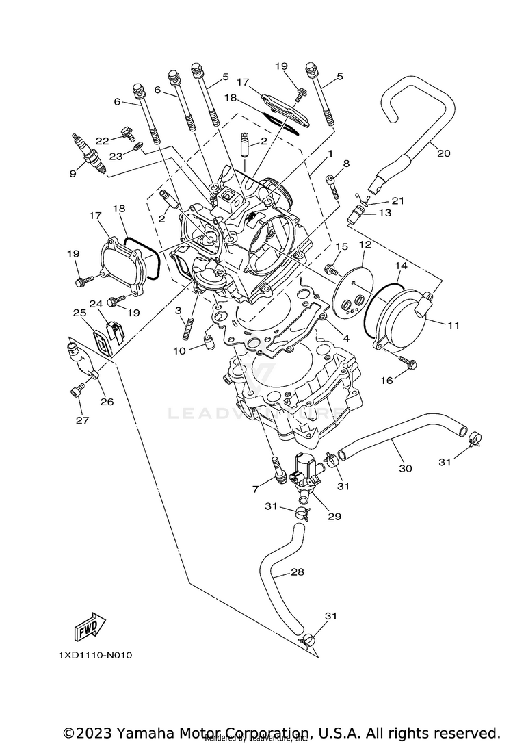 Cylinder Head VIKING EPS SE - YXM700PSFS - 2015 Schematic