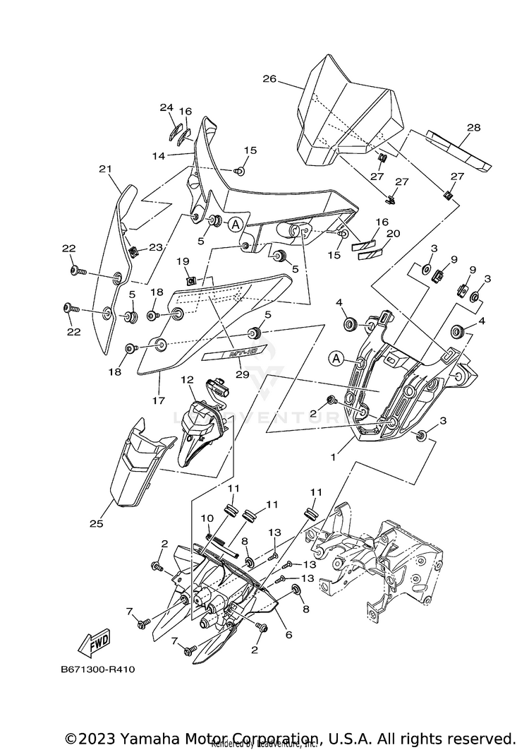 Cowling 2 MT10 - MT10JCGY - 2018 Schematic