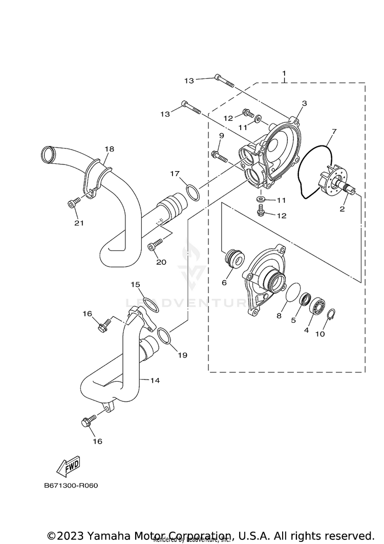 Water Pump FZ10 - FZ10HCB - 2017 Schematic