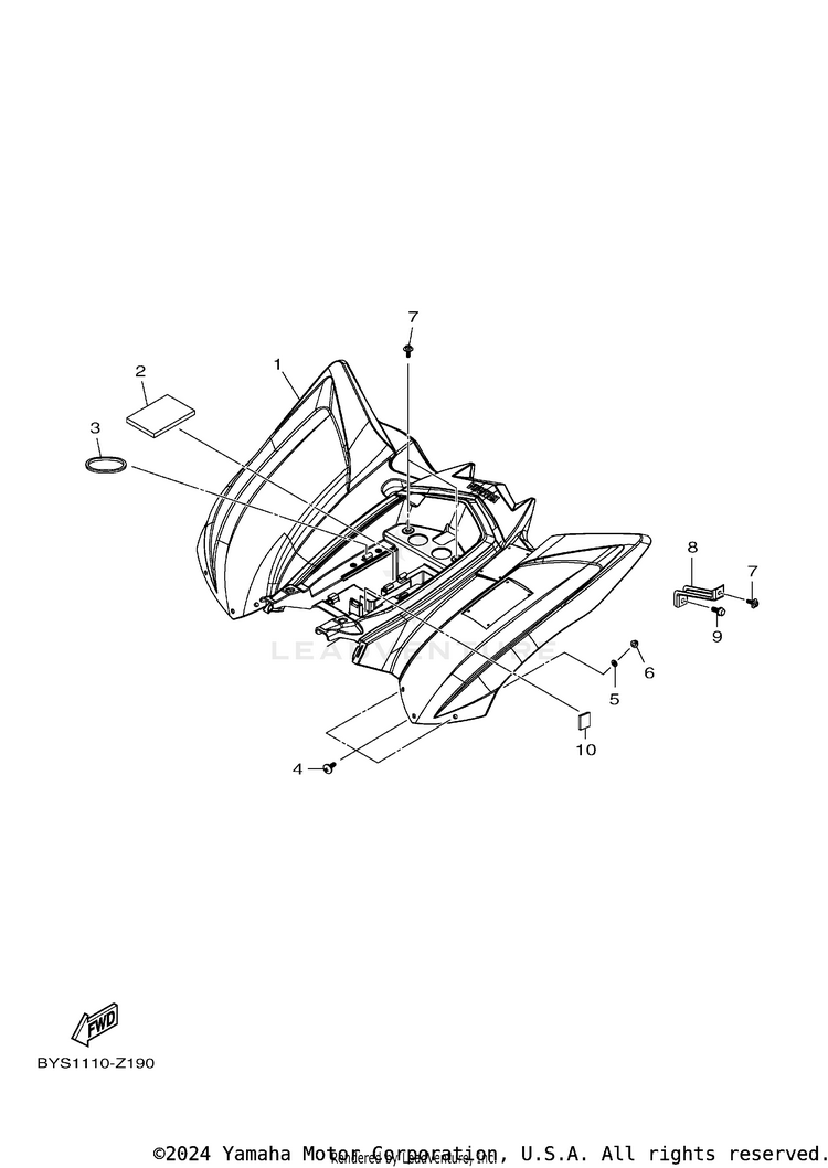 Rear Fender RAPTOR 110 - YFM01RYXSG - 2025 Schematic