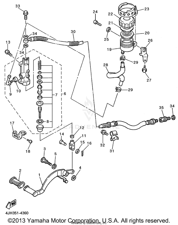 Rear Master Cylinder Schematic