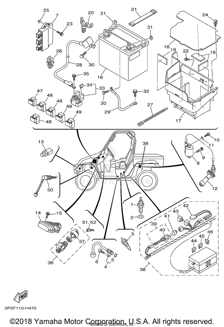 Electrical 1 RHINO 450 HUNTER - YXR45FHY - 2009 Schematic