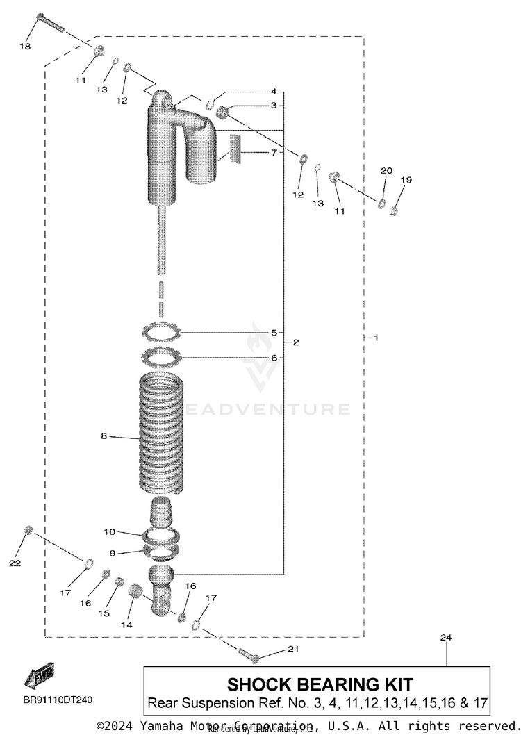 Rear Suspension YZ450F - YZ450FJL - 2018 Schematic