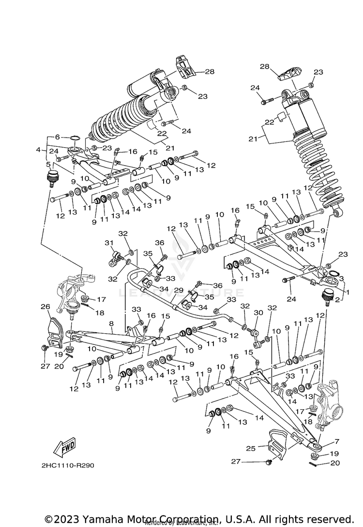 Front Suspension Wheel YXZ100R EPS SS - YXZ10YEXJD - 2018 Schematic