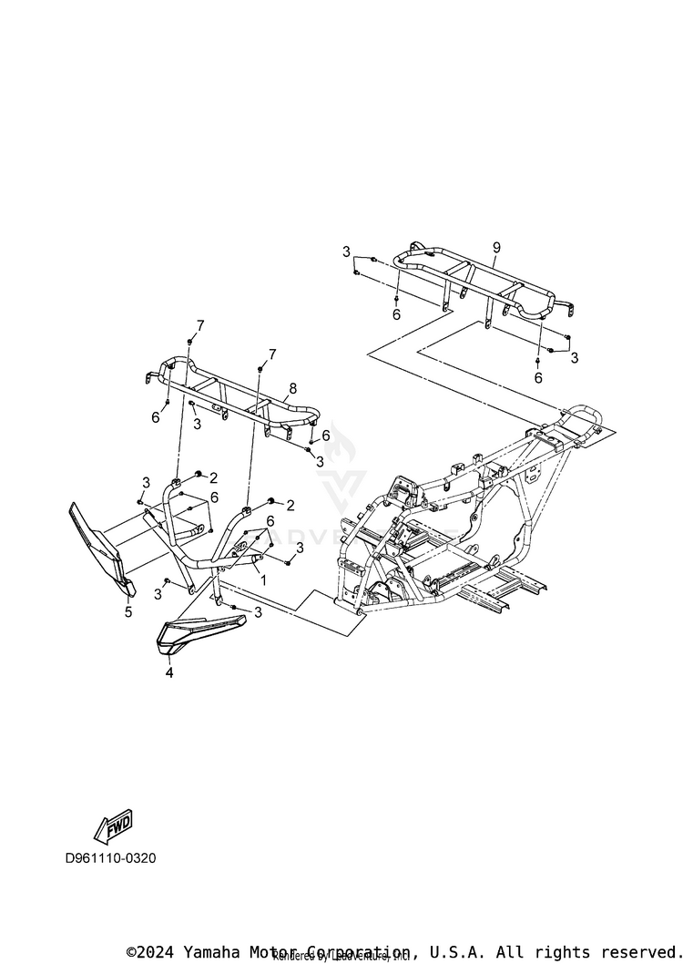 Bumper GRIZZLY 110 - YFM01GYXTG - 2026 Schematic