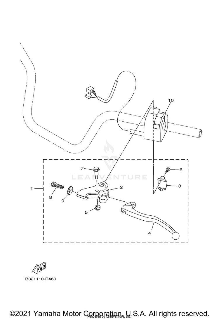 Handle Switch & Lever KODIAK 700 EPS - YFM70KPANG - 2022 Schematic