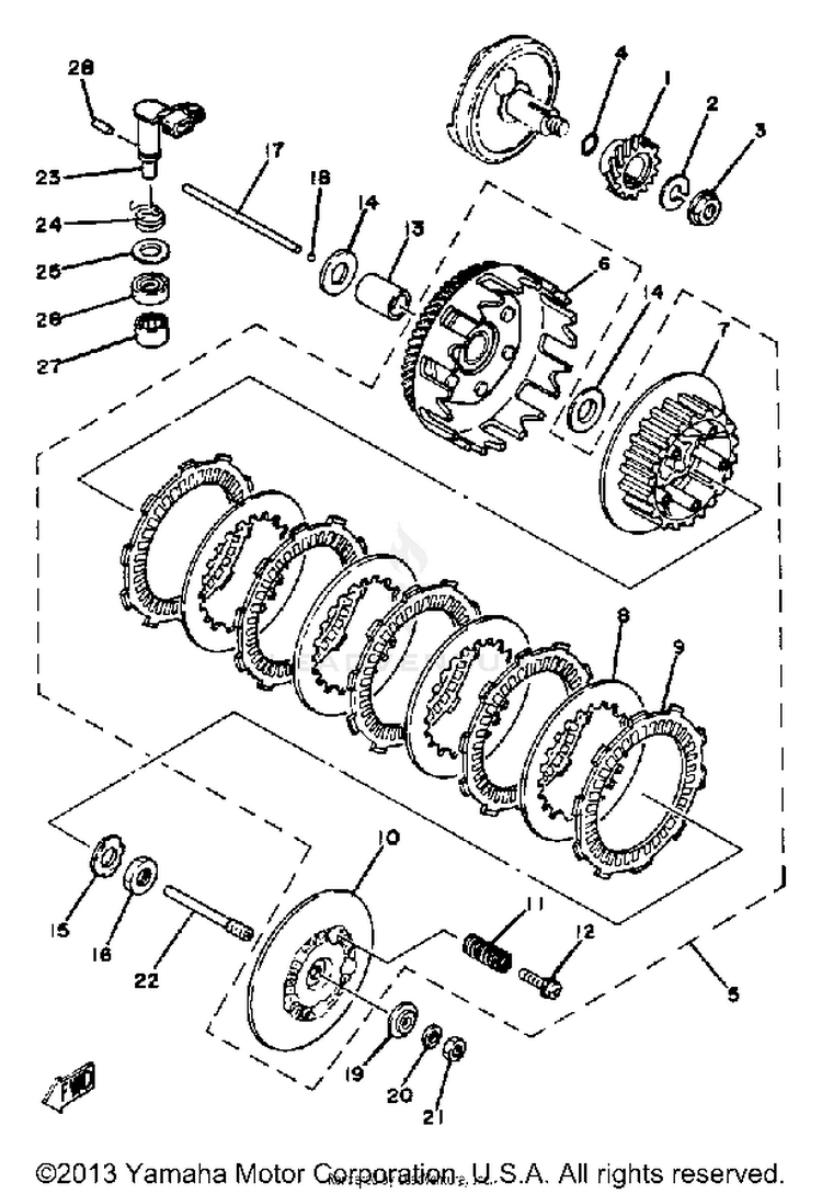 Clutch Yz125g Schematic