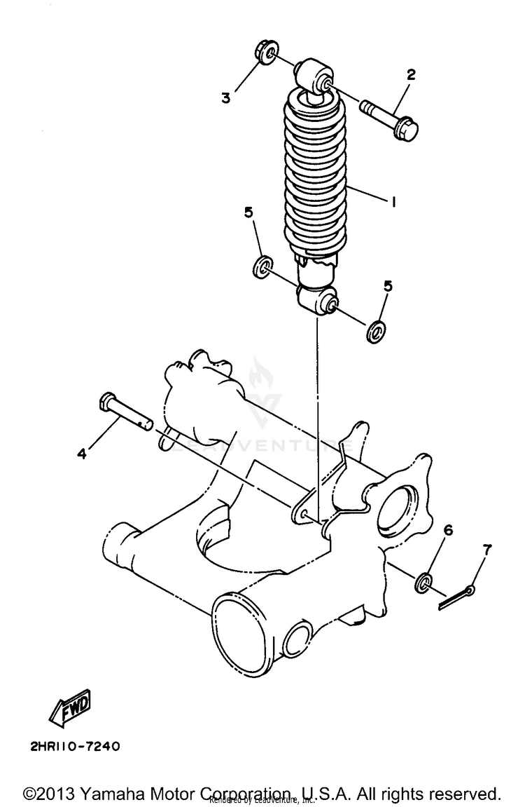 Rear Suspension KODIAK 4WD - YFM400FWJ - 1997 Schematic
