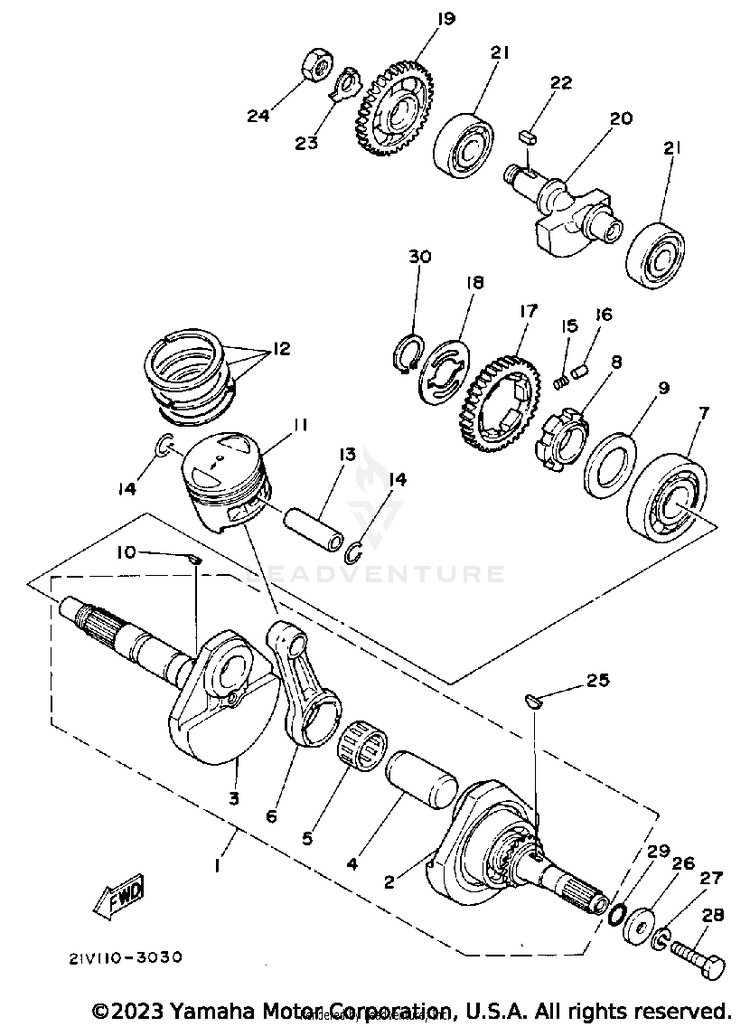 Crankshaft - Piston Schematic