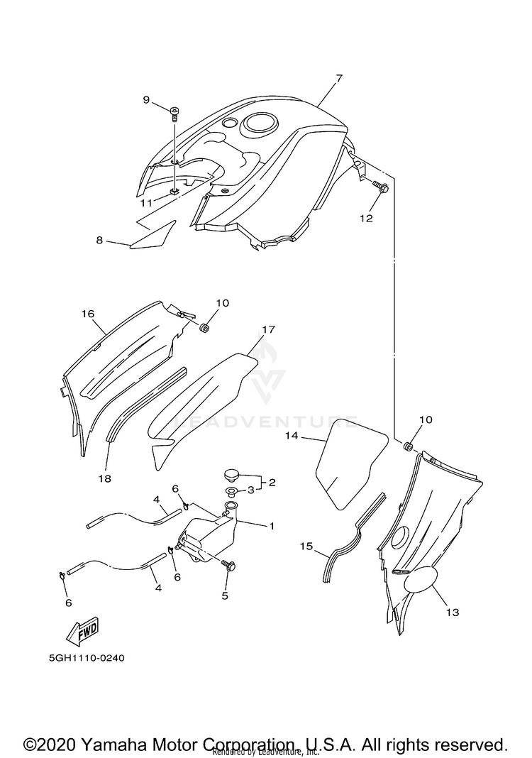 Side Cover KODIAK 4WD HUNTER - YFM400FAHN - 2001 Schematic