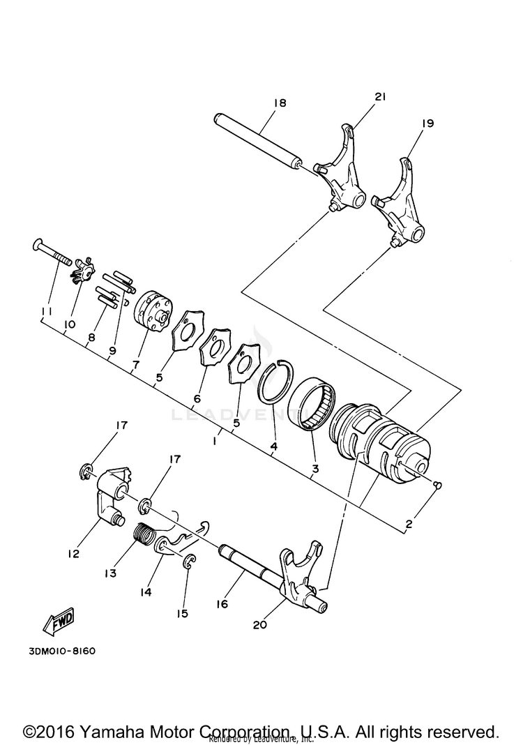 Shift Cam Fork Schematic
