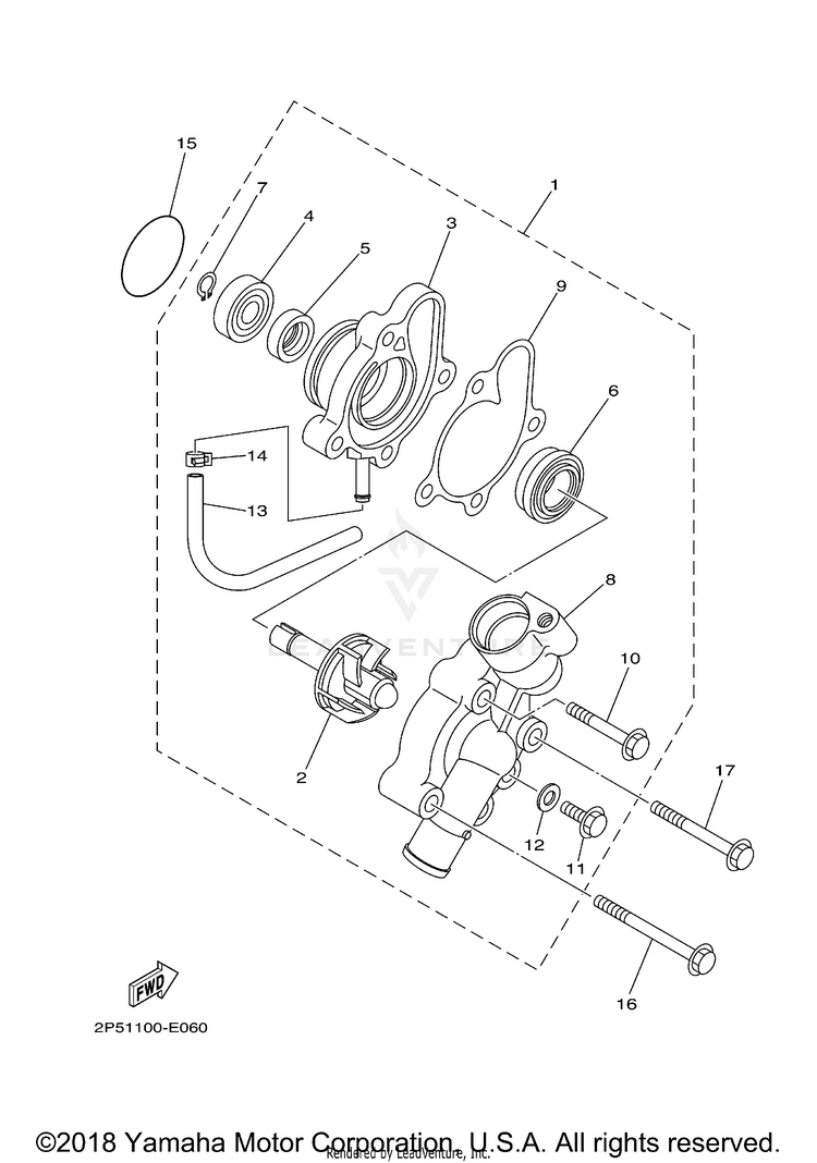 Water Pump RHINO 450 HUNTER - YXR45FHX - 2008 Schematic