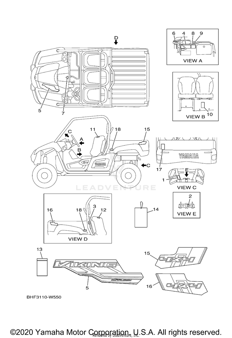 Emblem Label 1 VIKING EPS - YXM70VPAMG - 2021 Schematic