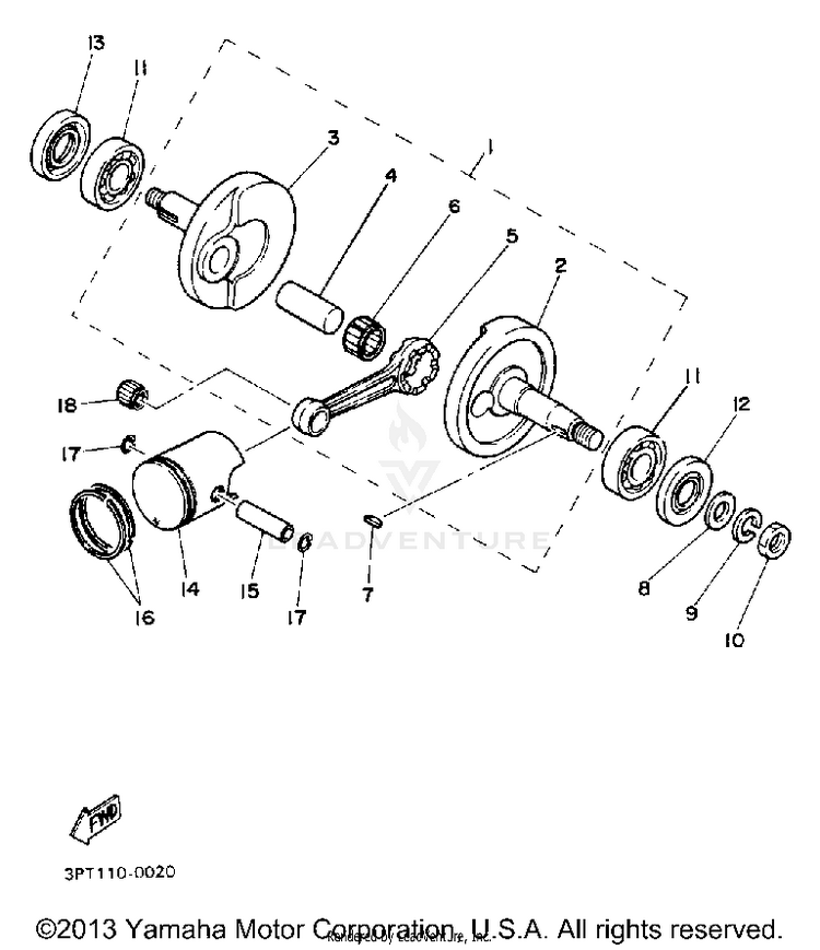 Crankshaft - Piston Schematic