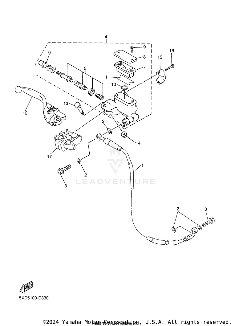 Front Master Cylinder Schematic