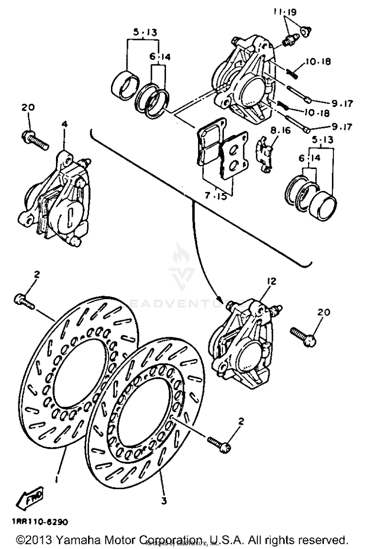 Front Brake Caliper Schematic