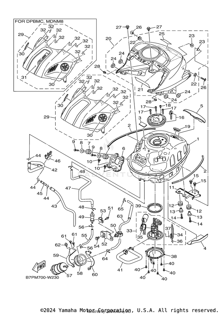 Fuel Tank YZFR3 ABS - YZFR3AMB - 2021 Schematic