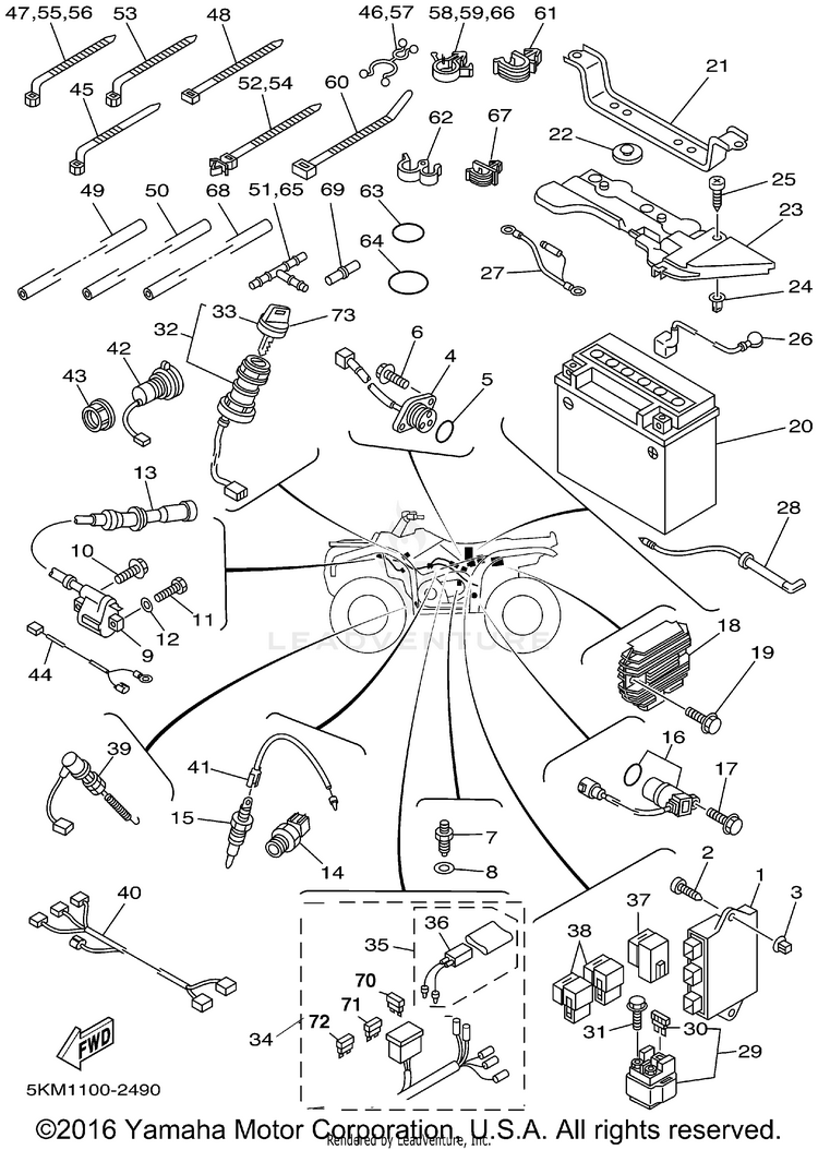 Electrical 1 GRIZZLY 600 METALLIC SILVER - YFM660FPS - 2002 Schematic