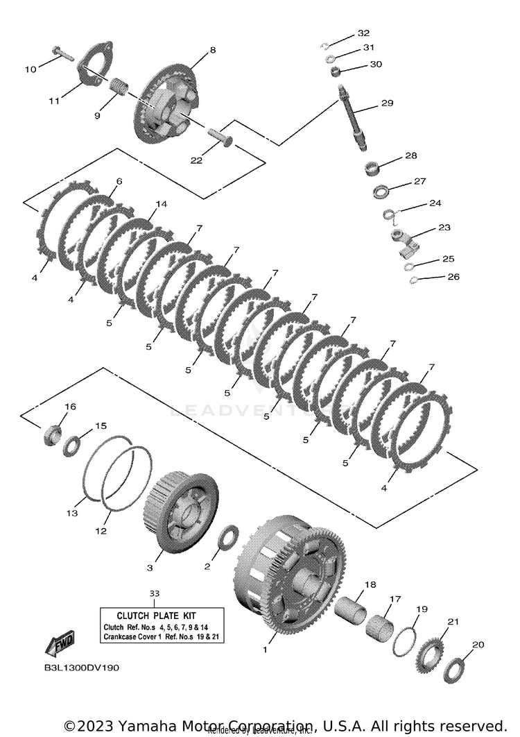 Clutch YZFR1 - YZFR1LCB - 2020 Schematic