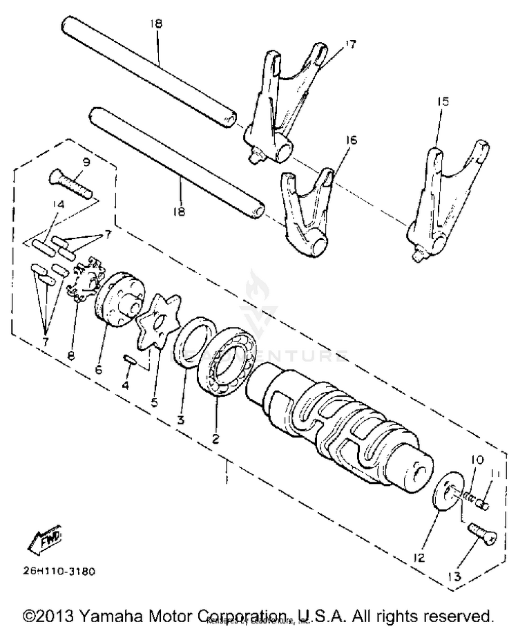 Shift Cam Fork Schematic