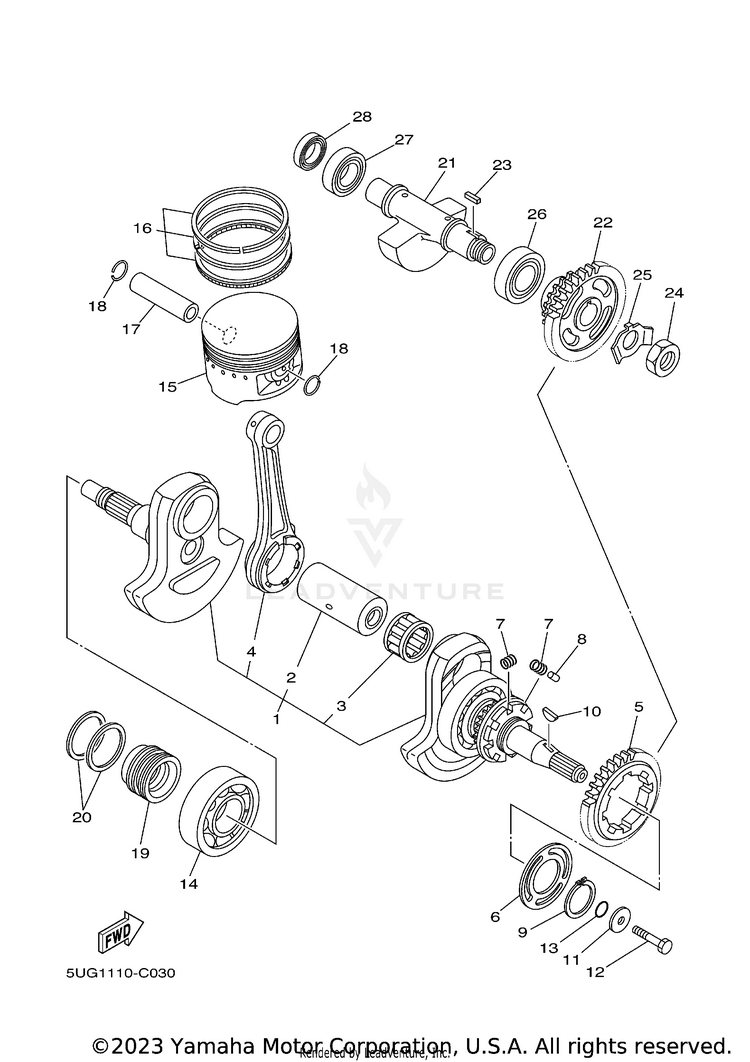 Crankshaft Piston Schematic