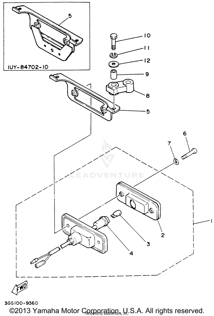 Taillight BANSHEE - YFZ350F - 1994 Schematic