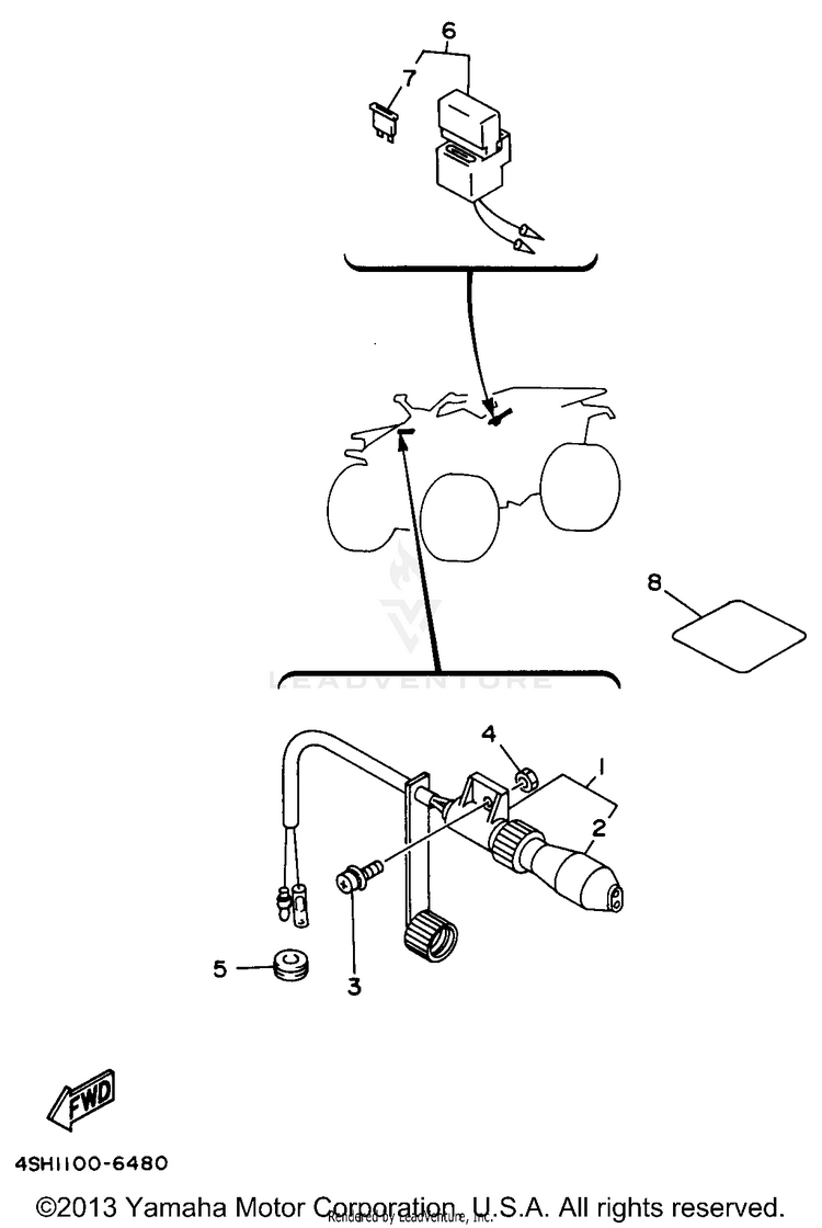 Electrical (Alternate) KODIAK 4WD - YFM400FWH - 1996 Schematic