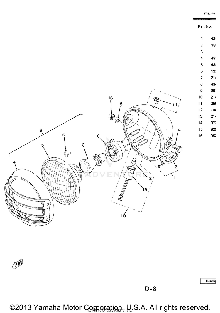 Head Lamp Schematic