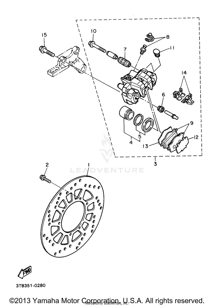 Rear Brake Caliper Schematic