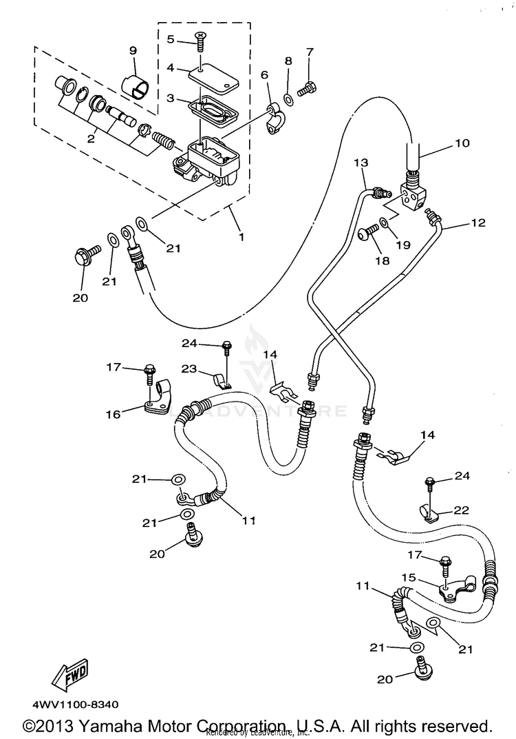 Front Master Cylinder Schematic