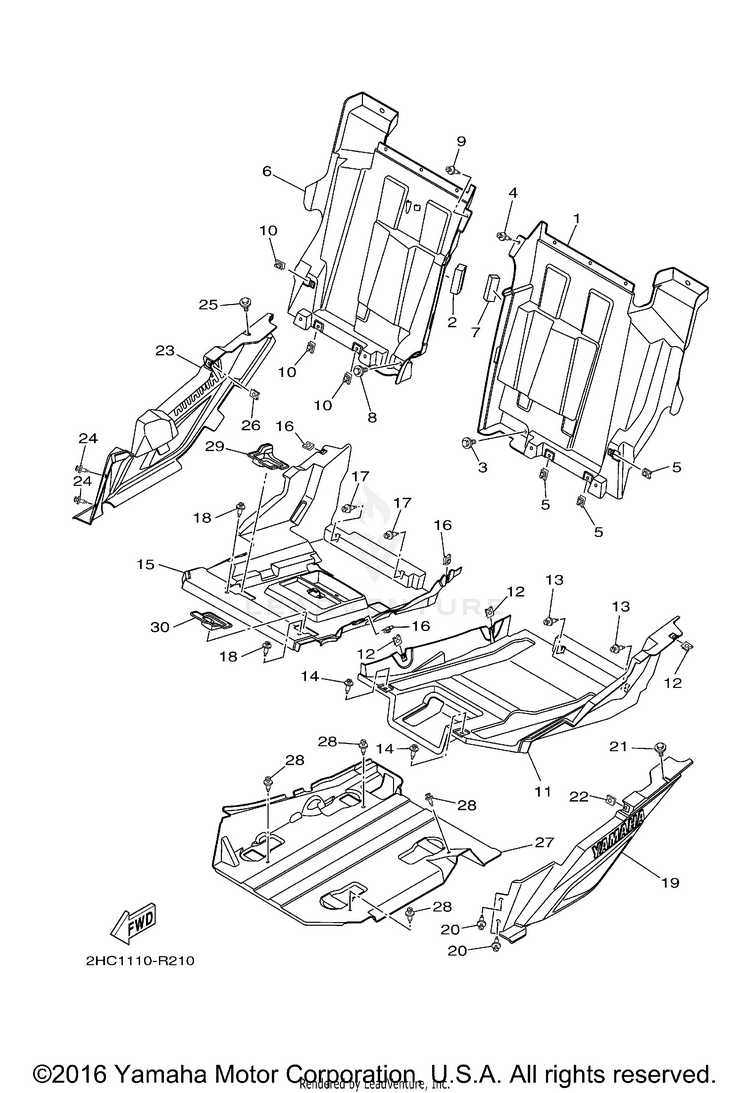 Side Cover YXZ1000R EPS - YXZ10YMXHO - 2017 Schematic