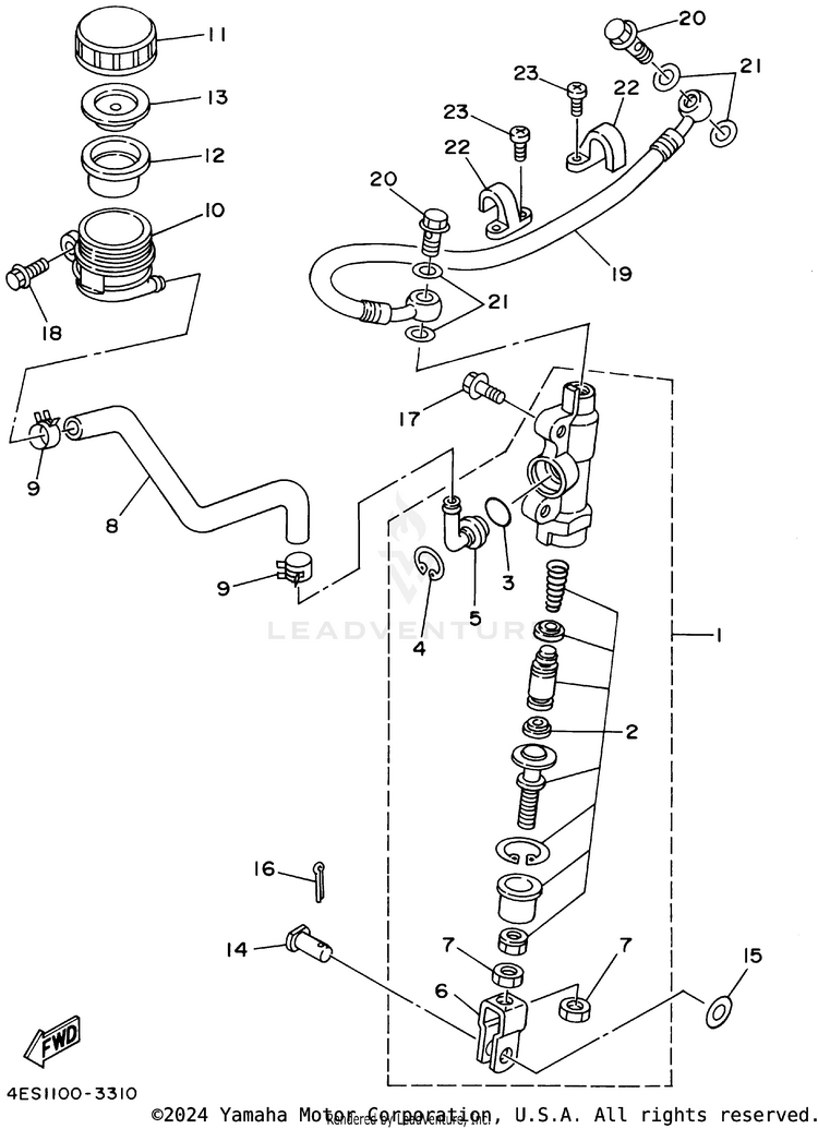 Rear Master Cylinder Schematic