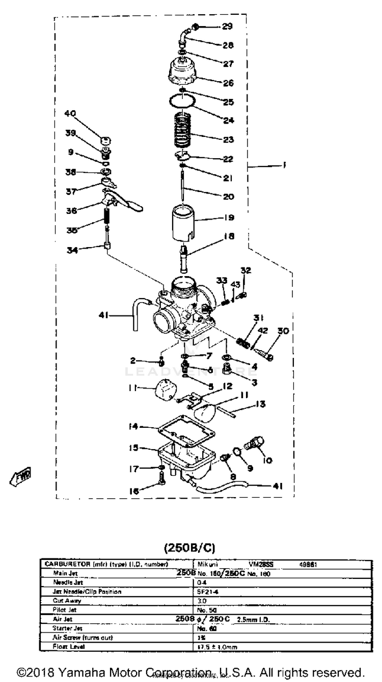 Carburetor 250b - C Schematic