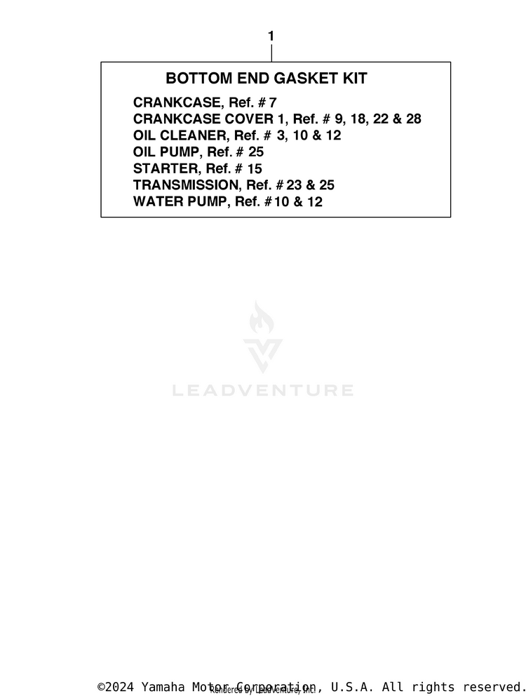 Alternate Parts Kits YZ250FB - YZ250FBL - 2012 Schematic