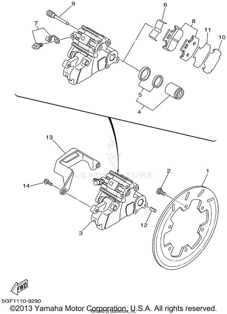 Rear Brake Caliper Schematic