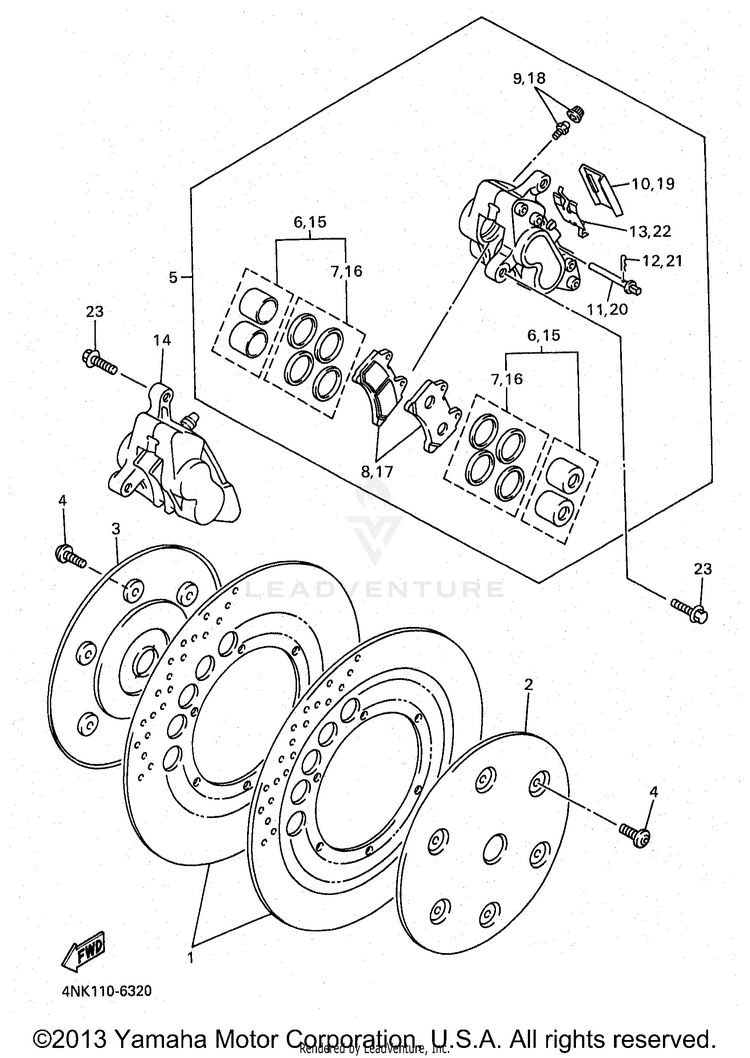 Front Brake Caliper Schematic