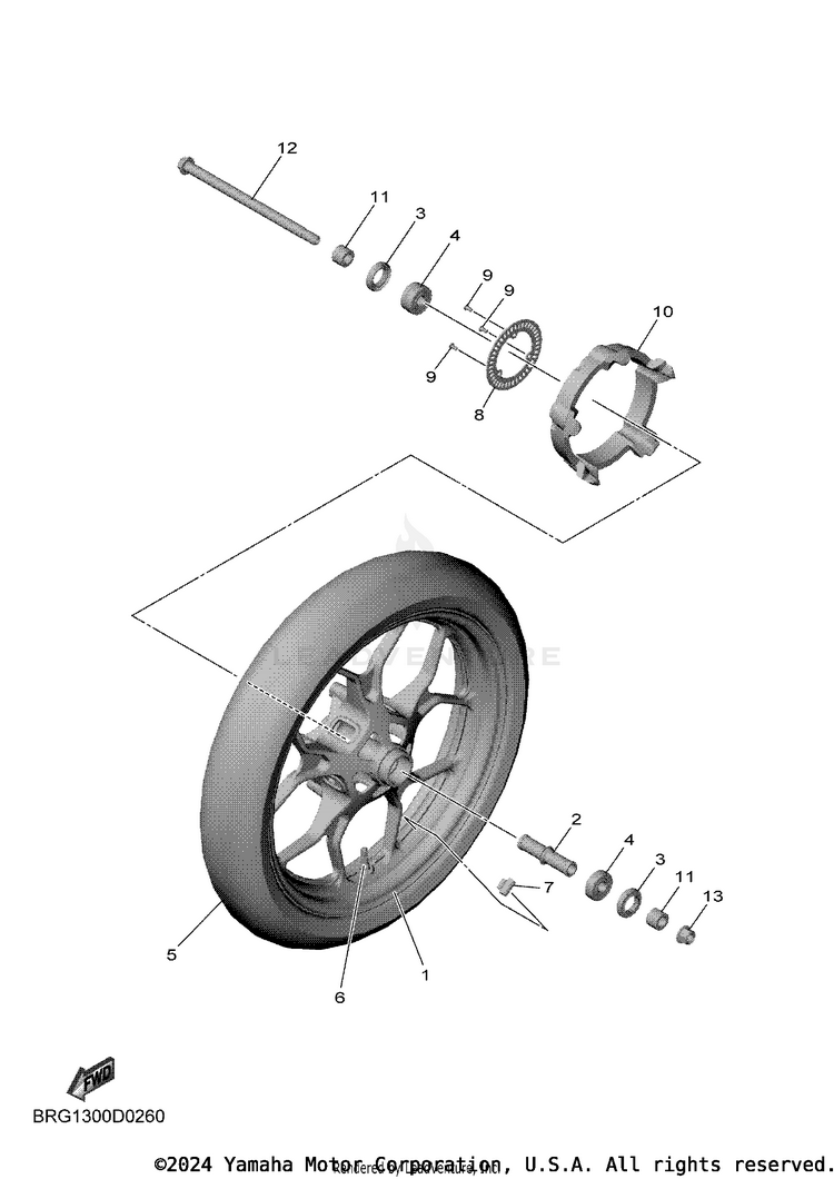 Front Wheel MT03 - MT03SCB - 2025 Schematic