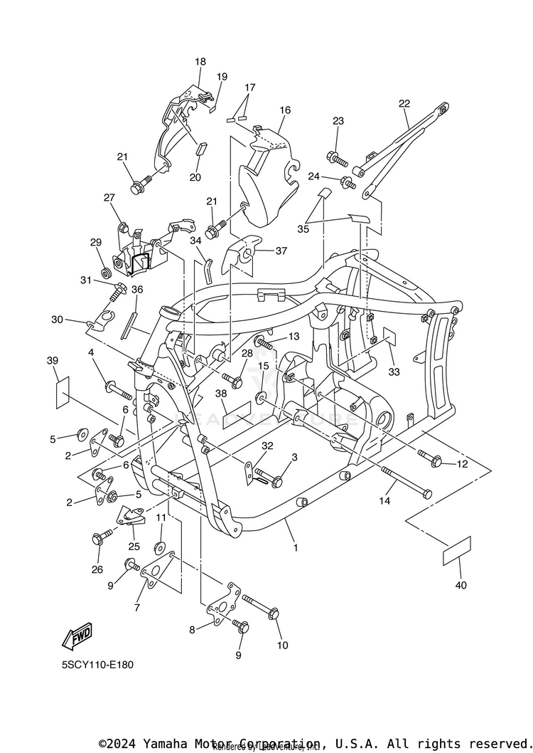 Frame V STAR 650 SILVERADO - XVS65ATYCB - 2009 Schematic