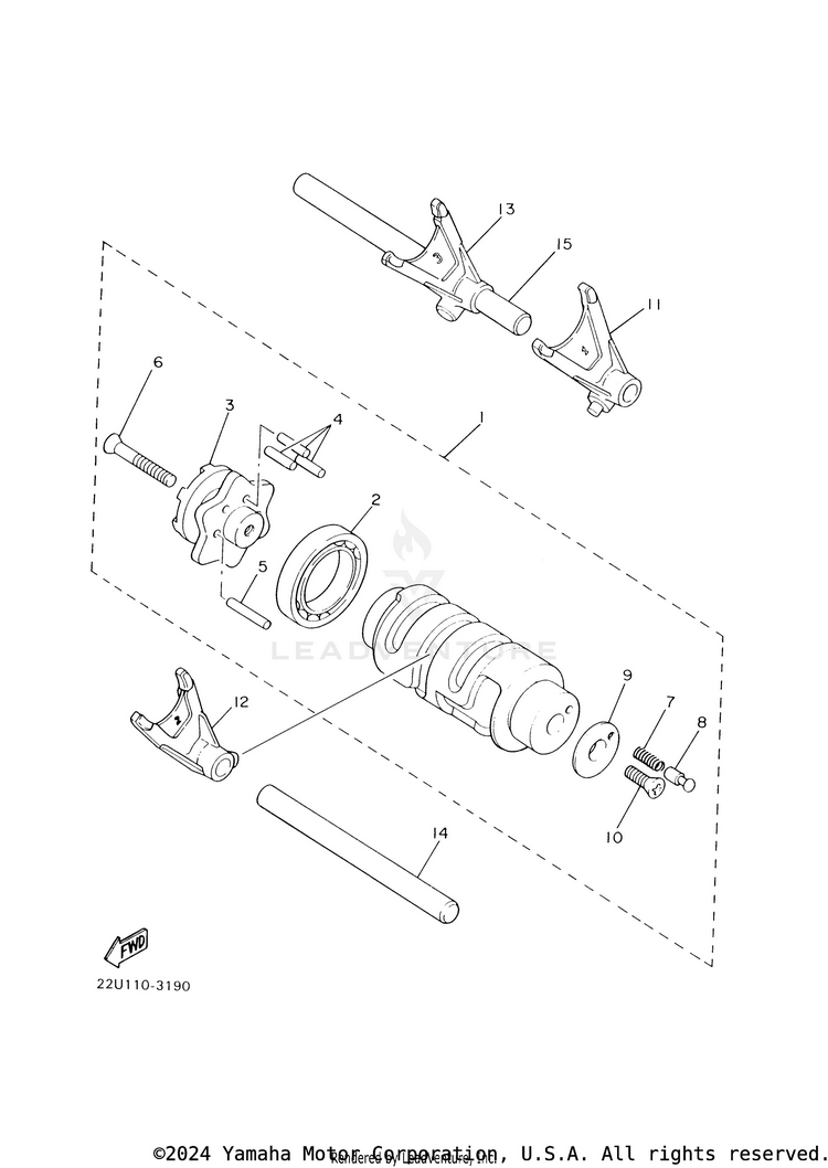 Shift Cam Fork V STAR 650 SILVERADO - XVS65ATYCB - 2009 Schematic