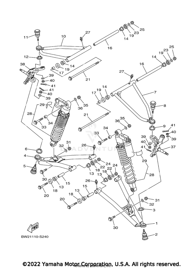 Front Suspension Wheel YFZ450 - YFZ45YSXHL - 2017 Schematic