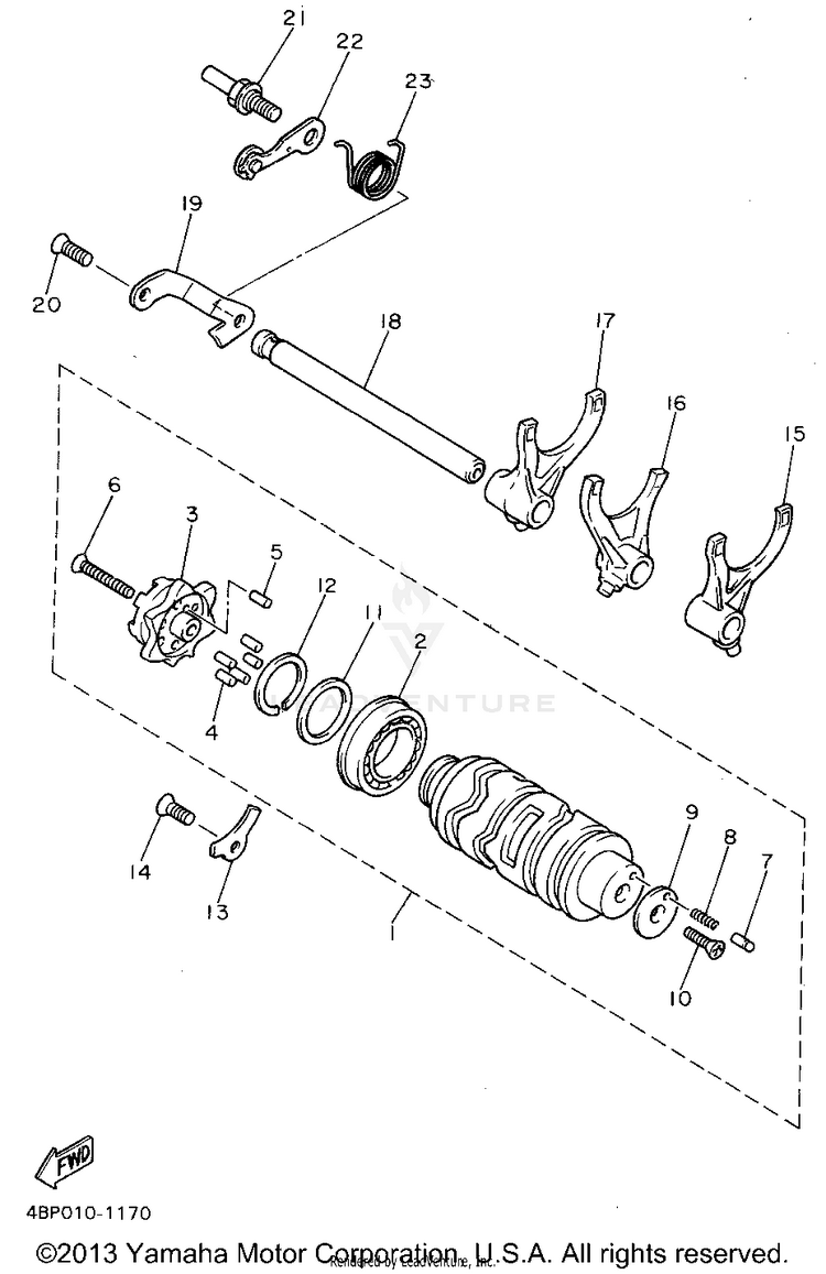 Shift Cam Shift Fork Schematic