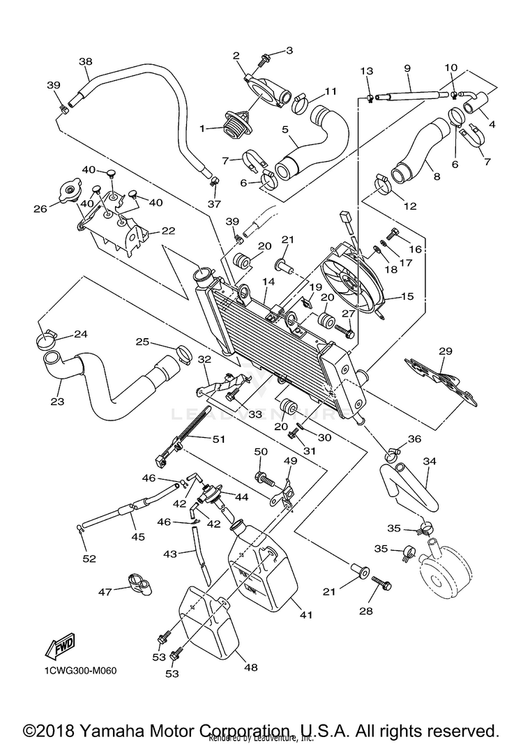 Radiator Hose FZR6 - FZ6RECB - 2014 Schematic