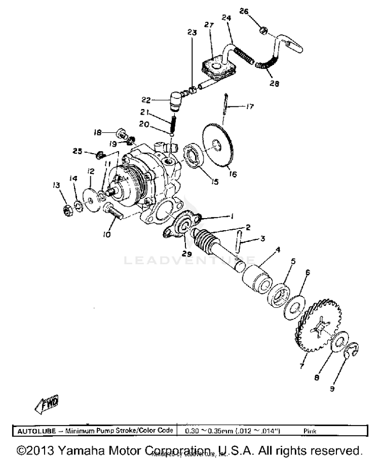 Oil Pump GT80B - 1975 Schematic