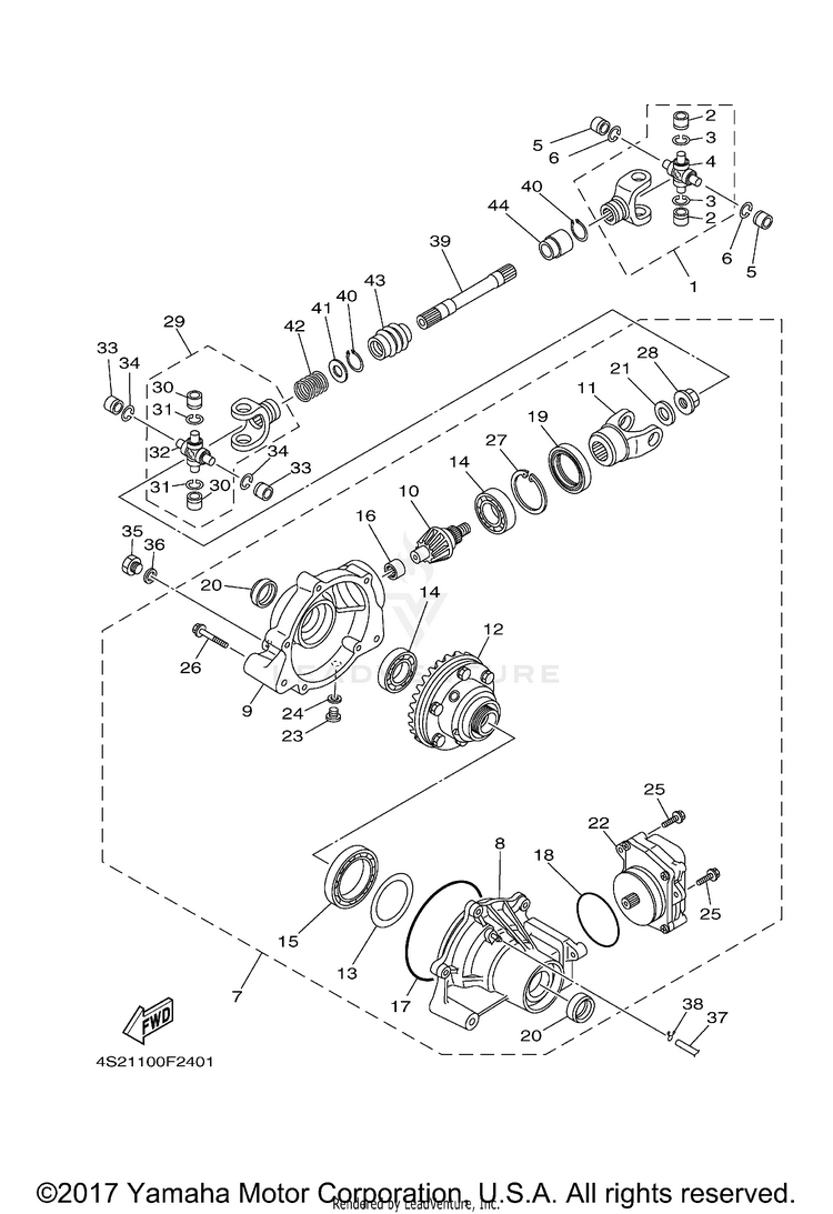 Front Differential GRIZZLY 350 IRS - YFM35FGIW - 2007 Schematic