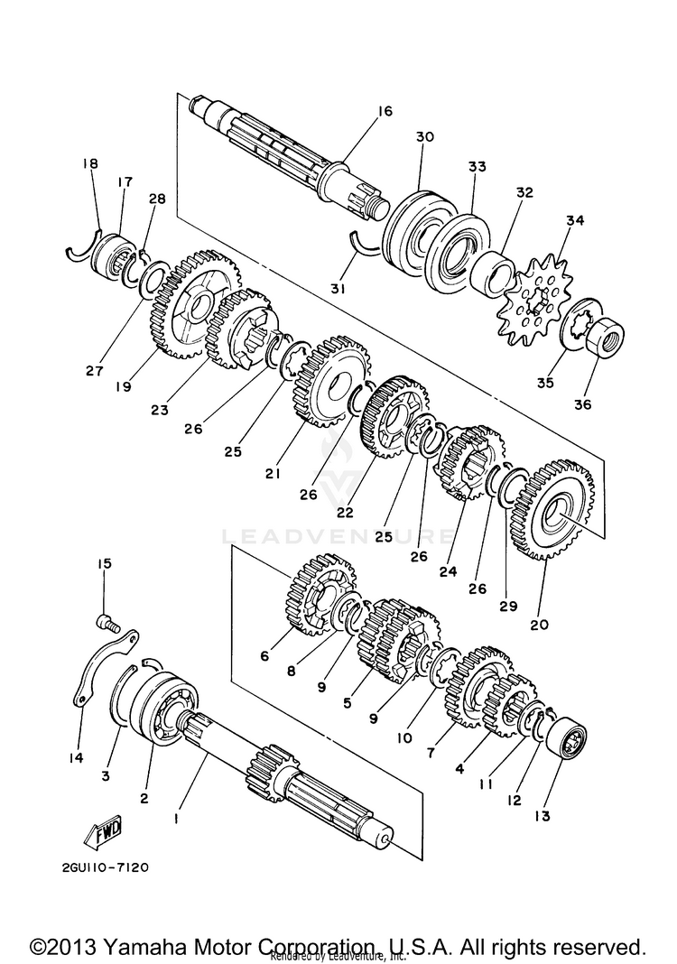 Transmission BANSHEE - YFZ350R - 2003 Schematic