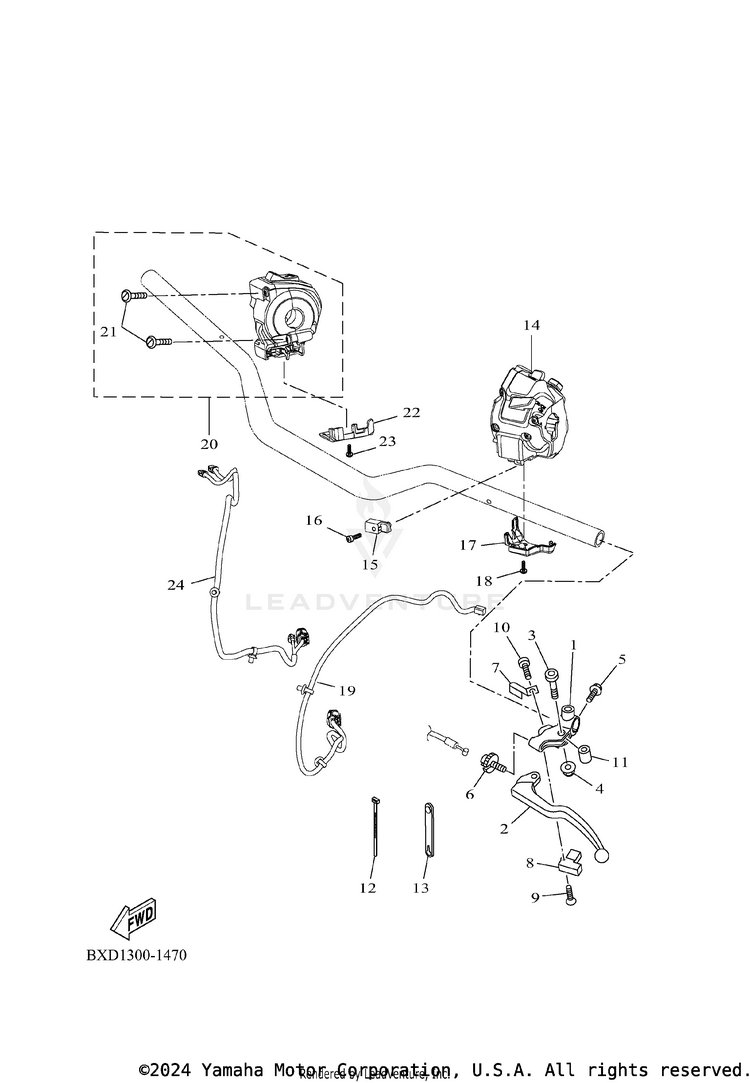 Handle Switch & Lever TENERE 700 WORLD RAI - XTZ7WRTCB - 2026 Schematic