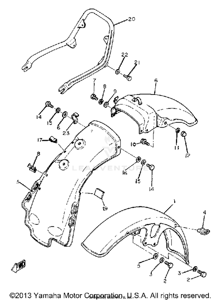 Front Fender Rear Fender XS1100LH - 1981 Schematic