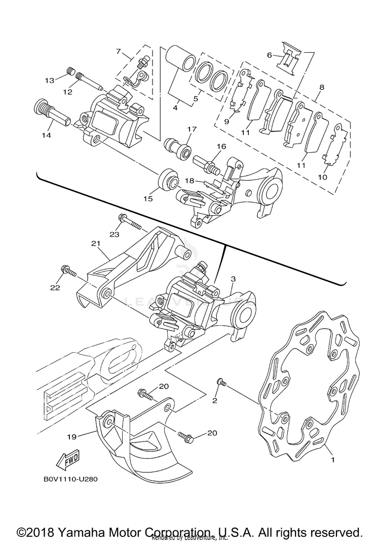 Rear Brake Caliper Schematic